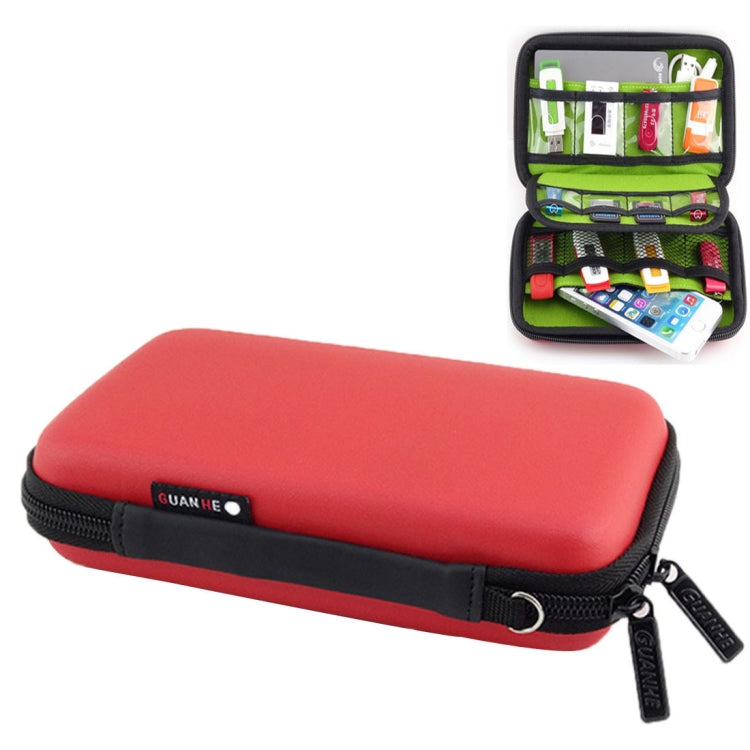 Borsa da viaggio portatile multifunzione in materiale EVA per dispositivi digitali per telefono/power bank/disco USB/disco SD/console PSP, dimensioni interne: 16,5*9,5*3,8 cm