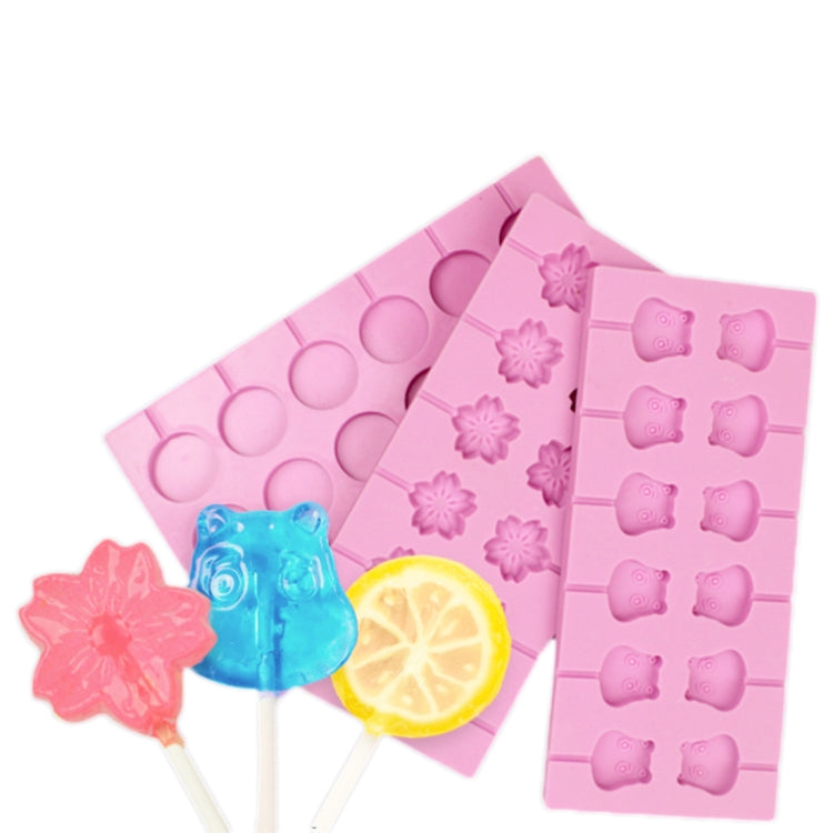 Stampi per cioccolato in silicone fai-da-te da 12 capacità (forma lecca-lecca), Cherry Blossoms Shape, Cow Shape, Lollipop Shape