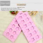 Stampi per cioccolato in silicone fai-da-te da 12 capacità (forma lecca-lecca), Cherry Blossoms Shape, Cow Shape, Lollipop Shape