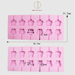 Stampi per cioccolato in silicone fai-da-te da 12 capacità (forma lecca-lecca), Cherry Blossoms Shape, Cow Shape, Lollipop Shape