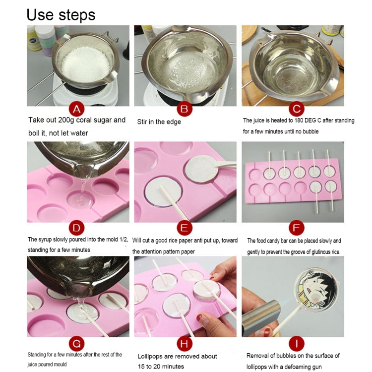 Stampi per cioccolato in silicone fai-da-te da 12 capacità (forma lecca-lecca), Cherry Blossoms Shape, Cow Shape, Lollipop Shape