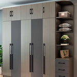 2049-160 Maniglia per porta dell'armadio con cassetto Maniglia in lega di alluminio Maniglia per porta diritta, 2049-160 (Black), 2049-160 (White)