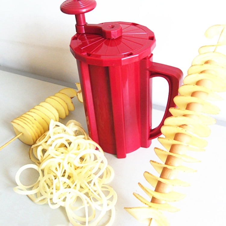 528-6 Popolare Tornado Affettatrice di Patate Manuale Twist Spirale Taglierina di Patate Whirlwind Patate Macchina di Patate Verdure Strumenti, Semi-automatic stretching