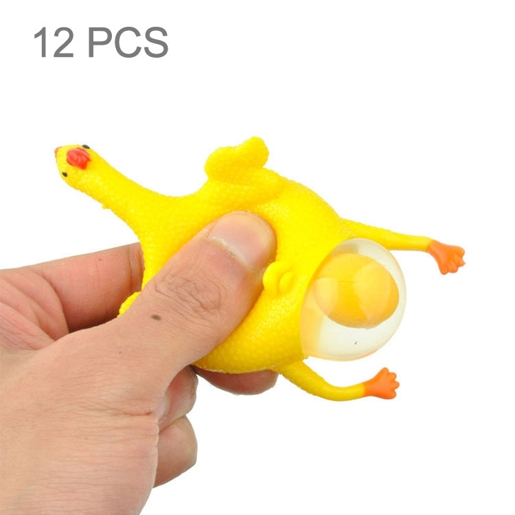 12 pezzi parodia ingannevole gadget divertenti giocattoli sfiato pollo uova intere galline ovaiole affollato palla in lattice di gomma antistress, Vent Chicken Whole Egg