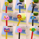 Cancelleria creativa Serie di animali dei cartoni animati Matita HB in legno con gomma Matite per bambini per articoli per ufficio scolastico per bambini, consegna casuale di colori, HB Pencil with Eraser