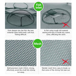 Rete da pesca pieghevole automatica a 4 fori in nylon per gamberetti, granchi, pesciolini, trappola per pesci, rete da pesca, 4 Holes