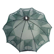 Attrezzatura da pesca con rete da pesca pieghevole automatica a 10 fori in nylon per gamberetti granchi pesciolini trappola per pesci, 10 Holes