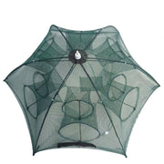 Attrezzatura da pesca con rete da pesca pieghevole automatica a 12 fori in nylon per gamberetti granchi pesciolini trappola per pesci, 12 Holes