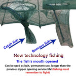 Attrezzatura da pesca con rete da pesca pieghevole automatica a 12 fori in nylon per gamberetti granchi pesciolini trappola per pesci, 12 Holes