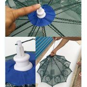 Attrezzatura da pesca con rete da pesca pieghevole automatica a 12 fori in nylon per gamberetti granchi pesciolini trappola per pesci, 12 Holes