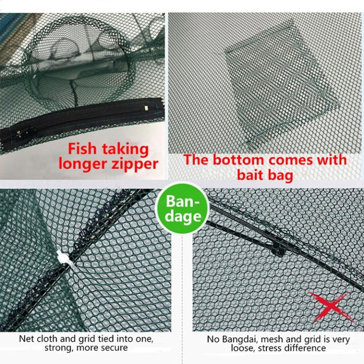 Attrezzatura da pesca con rete da pesca pieghevole automatica a 12 fori in nylon per gamberetti granchi pesciolini trappola per pesci, 12 Holes