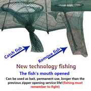 Attrezzatura da pesca con rete da pesca pieghevole automatica a 16 fori in nylon per gamberetti granchi pesciolini trappola per pesci, 16 Holes