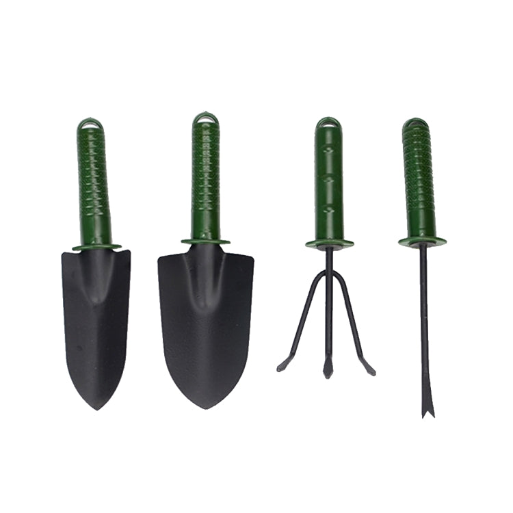 Set attrezzi da giardino 4 pezzi con manico in plastica