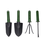 Set attrezzi da giardino 4 pezzi con manico in plastica