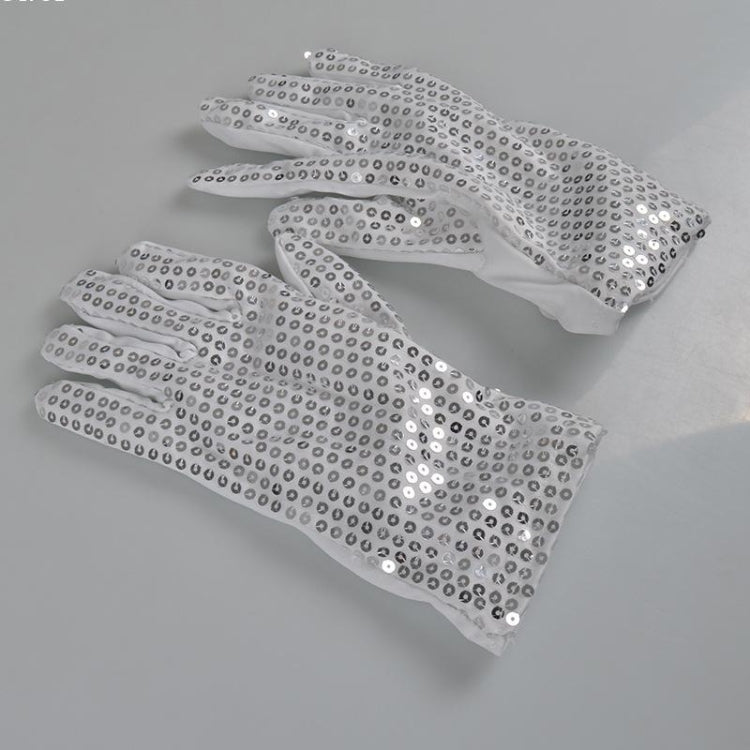 Guanti luminosi con paillettes e LED per feste
