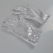 1 paio di guanti luminosi con paillettes Guanti con flash LED Forniture per danza e feste Halloween, Natale e altri accessori per festival, Sequins Glowing Gloves