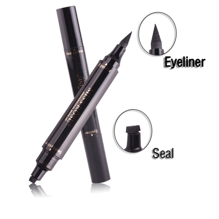 Penna per timbro con sigillo eyeliner ad asciugatura rapida nera impermeabile a doppia testa 2 in 1