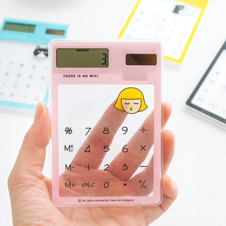 Calcolatrice con schermo LED a 8 cifre con touch pad trasparente e pannello solare, consegna colore casuale, 8 Digits Calculator