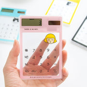 Calcolatrice con schermo LED a 8 cifre con touch pad trasparente e pannello solare, consegna colore casuale, 8 Digits Calculator