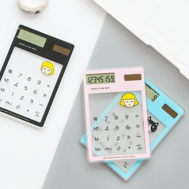 Calcolatrice con schermo LED a 8 cifre con touch pad trasparente e pannello solare, consegna colore casuale, 8 Digits Calculator