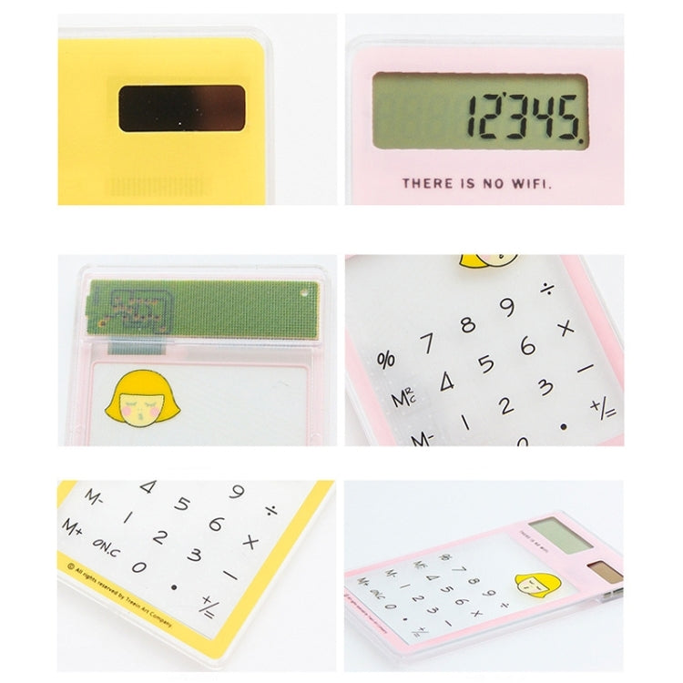 Calcolatrice LED 8 cifre con touch pad trasparente e pannello sol