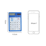 Calcolatrice LED 8 cifre con touch pad trasparente e pannello sol