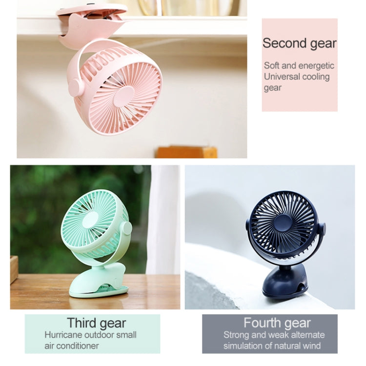 OCUBE D603 4W USB Charging Portable Desk Fan Clip Fan with 4 Speed ​​Control