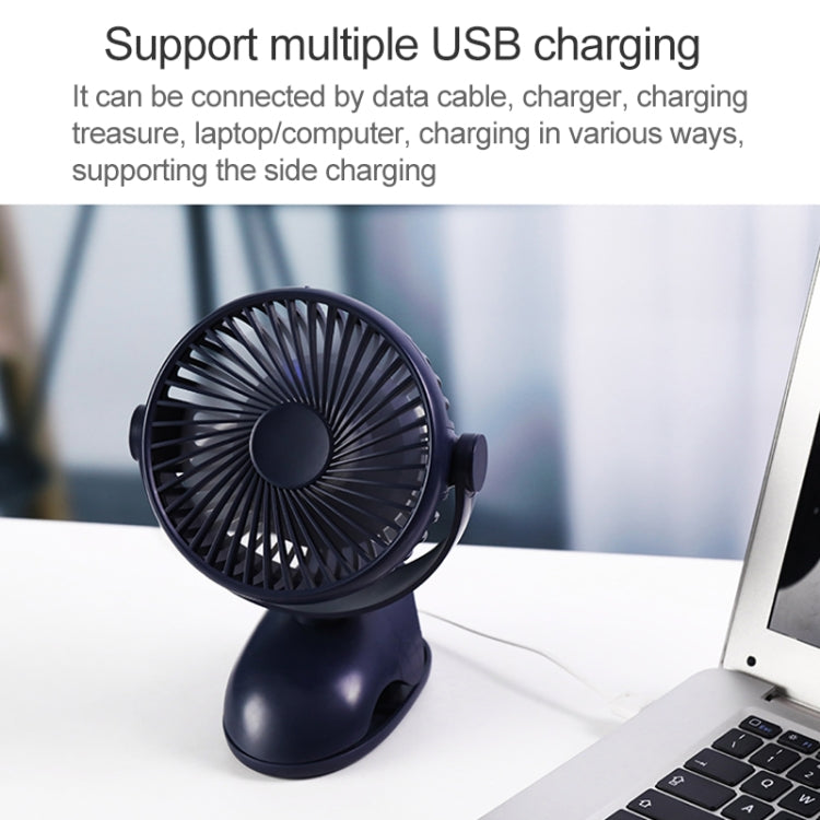 OCUBE D603 4W USB Charging Portable Desk Fan Clip Fan with 4 Speed ​​Control