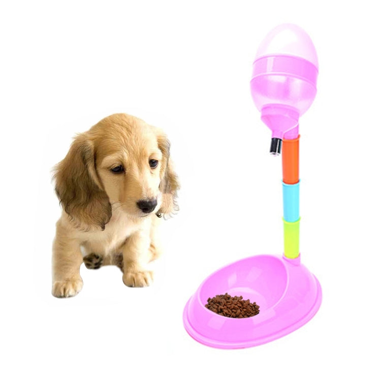 Prodotti per animali domestici Cane da compagnia Gatto 2 in 1 Alimentazione e irrigazione automatica Asta regolabile verticale Alimentatore per acqua per animali domestici, capacità: 600 ml
