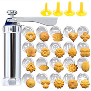 Stampo per macchine utensili per biscotti multifunzionali per uso domestico che decora dolci fai da te montati con 20 stampi e 4 ugelli, Multi-function silver, Multi-function Green