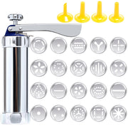 Stampo per macchine utensili per biscotti multifunzionali per uso domestico che decora dolci fai da te montati con 20 stampi e 4 ugelli, Multi-function silver, Multi-function Green