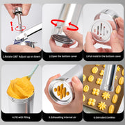 Stampo per macchine utensili per biscotti multifunzionali per uso domestico che decora dolci fai da te montati con 20 stampi e 4 ugelli, Multi-function silver, Multi-function Green