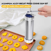 Stampo per macchine utensili per biscotti multifunzionali per uso domestico che decora dolci fai da te montati con 20 stampi e 4 ugelli, Multi-function silver, Multi-function Green