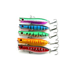 Esche da pesca artificiali Popper bioniche 6 cm con ganci