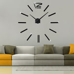 Orologio muto da 39 pollici per camera da letto, casa e ufficio, moderno, senza cornice, grande adesivo da parete a specchio 3D fai da te, MH101  (Black), M001 (Gold), M001 (Silver)
