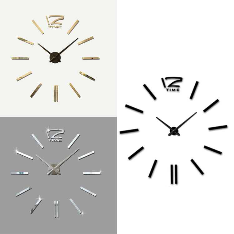 Orologio muto da 39 pollici per camera da letto, casa e ufficio, moderno, senza cornice, grande adesivo da parete a specchio 3D fai da te, MH101  (Black), M001 (Gold), M001 (Silver)