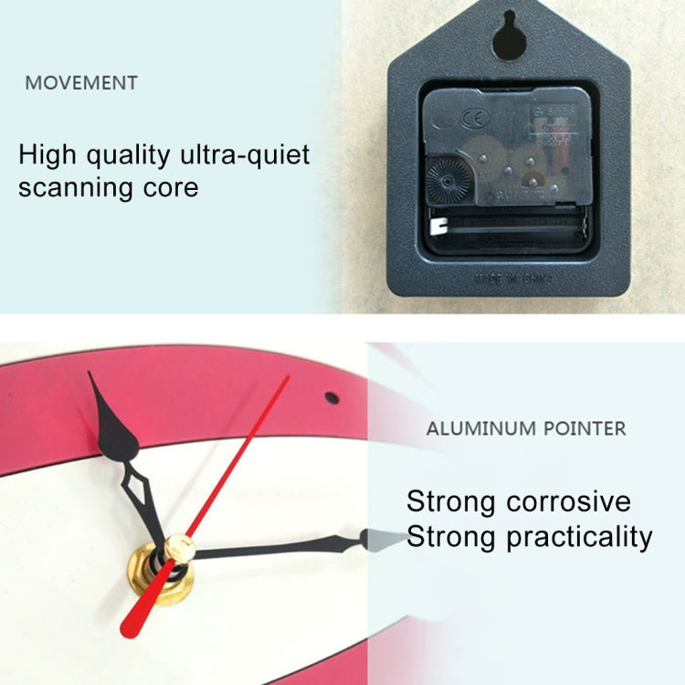 Orologio da parete rotondo al quarzo, muto, a forma di batteria, da 11 x 10 pollici, per camera da letto per bambini, senza ticchettio, Owl, Balloon