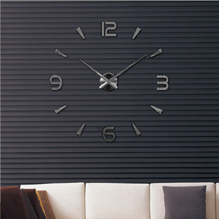 Camera da letto Decorazione della casa Orologio Specchio 3D senza cornice Grande adesivo da parete fai da te Orologio muto, Dimensioni: 100 * 100 cm, 3M013S (Black), 3M013S (Gold), 3M013S (Silver)