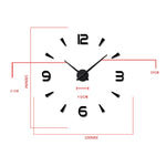 Camera da letto Decorazione della casa Orologio Specchio 3D senza cornice Grande adesivo da parete fai da te Orologio muto, Dimensioni: 100 * 100 cm, 3M013S (Black), 3M013S (Gold), 3M013S (Silver)