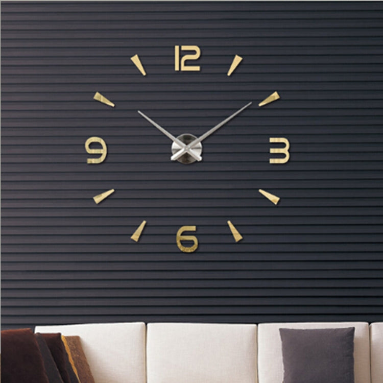 Camera da letto Decorazione della casa Orologio Specchio 3D senza cornice Grande adesivo da parete fai da te Orologio muto, Dimensioni: 100 * 100 cm, 3M013S (Black), 3M013S (Gold), 3M013S (Silver)