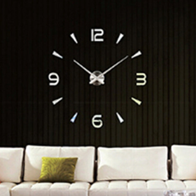 Camera da letto Decorazione della casa Orologio Specchio 3D senza cornice Grande adesivo da parete fai da te Orologio muto, Dimensioni: 100 * 100 cm, 3M013S (Black), 3M013S (Gold), 3M013S (Silver)