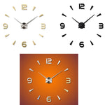 Camera da letto Decorazione della casa Orologio Specchio 3D senza cornice Grande adesivo da parete fai da te Orologio muto, Dimensioni: 100 * 100 cm, 3M013S (Black), 3M013S (Gold), 3M013S (Silver)