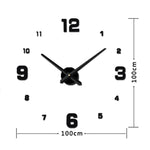 Orologio da parete specchiato 3D senza cornice 100x100 cm