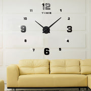 Camera da letto Decorazione domestica Numero specchiato Senza cornice Grande adesivo da parete 3D fai da te Orologio muto, dimensioni: 100 * 100 cm, 3M005 (Black), 3M005 (Gold), 3M005 (Silver)