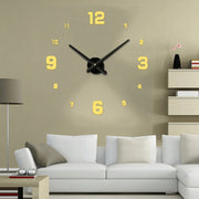 Camera da letto Decorazione domestica Numero specchiato Senza cornice Grande adesivo da parete 3D fai da te Orologio muto, dimensioni: 100 * 100 cm, 3M005 (Black), 3M005 (Gold), 3M005 (Silver)