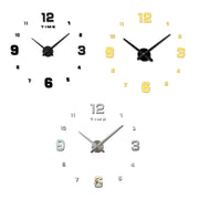 Camera da letto Decorazione domestica Numero specchiato Senza cornice Grande adesivo da parete 3D fai da te Orologio muto, dimensioni: 100 * 100 cm, 3M005 (Black), 3M005 (Gold), 3M005 (Silver)