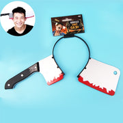 Forniture per spettacoli di gioco per feste in costume di Halloween, oggetti di scena per la testa, coltelli da cucina, cerchi per capelli, Kitchen Knife