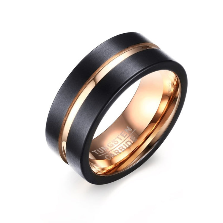 Anello uomo carburo tungsteno placcato oro rosa misura 12