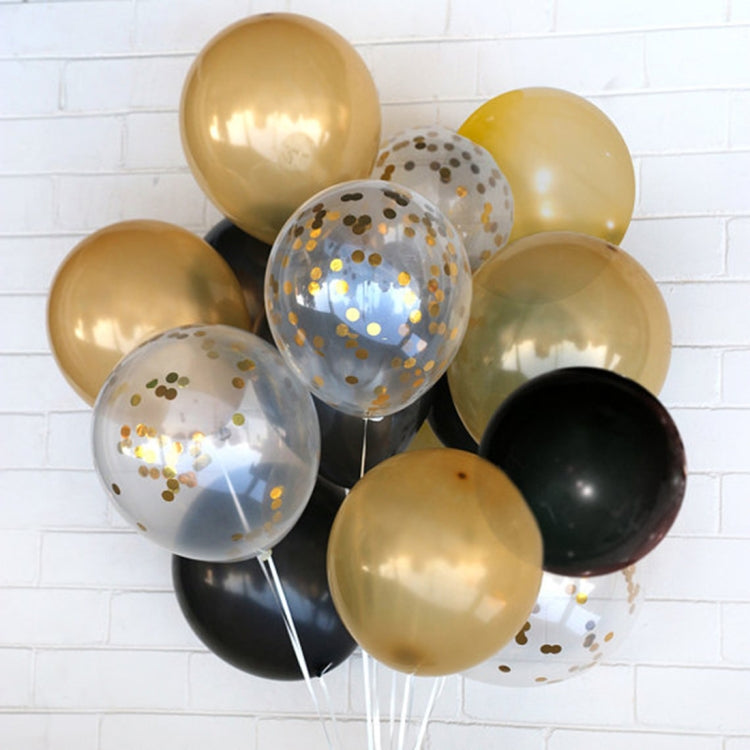 Set 5 palloncini coriandoli dorati trasparenti 12 pollici