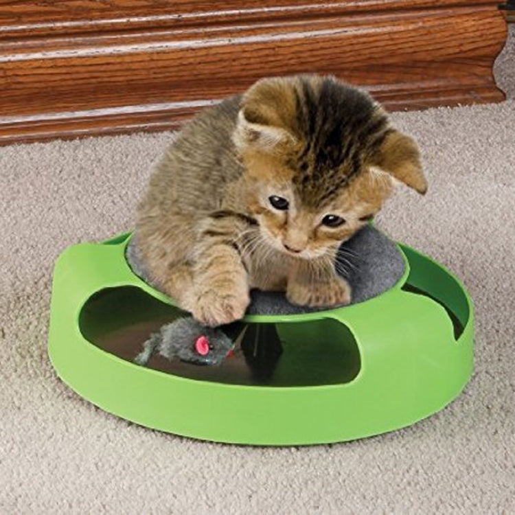 Articoli per animali domestici Gatto in plastica Catch the Mouse Giradischi interattivo Giocattoli per animali domestici, Turntable Pet Toys